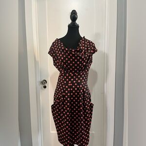 Pink Martini Burgundy Polka Dot Dress – Size M (P2P ~17”)